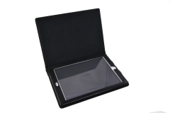 Funda iPad industrial vista detalle tapa abierta