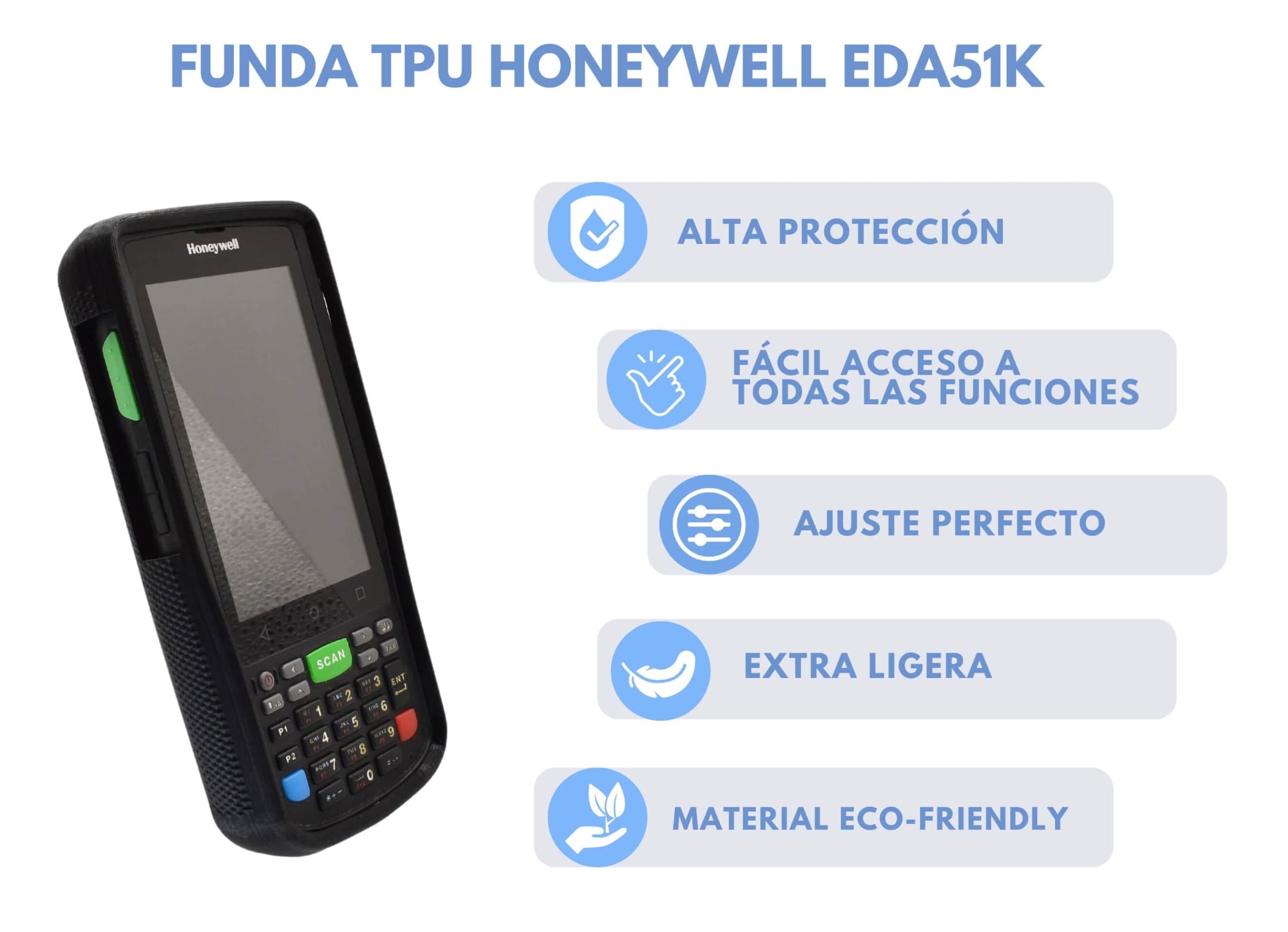 Características de la funda TPU Honeywell EDA51K